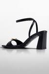 Buy_Signature Sole_Black Gold Buckle Strap Heels _Online_at_Aza_Fashions