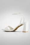 Buy_Signature Sole_White Buckle Strap Block Heels _Online_at_Aza_Fashions