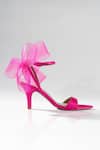 Signature Sole_Fuchsia Bloom Satin And Sheer Heels _Online_at_Aza_Fashions