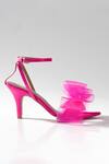 Signature Sole_Fuchsia Bloom Satin And Sheer Heels _at_Aza_Fashions