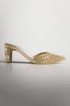 Buy_Signature Sole_Golden Mirage Luxe Cutwork Mules _Online_at_Aza_Fashions