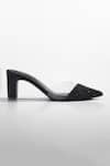 Signature Sole_Black Beaded Pointed Mules _at_Aza_Fashions