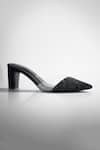 Buy_Signature Sole_Black Beaded Pointed Mules _at_Aza_Fashions