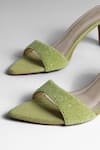 Buy_Signature Sole_Green Olive Glint Textured Pointed-toe Heels _Online_at_Aza_Fashions