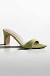 Buy_Signature Sole_Green Olive Glint Textured Pointed-toe Heels _at_Aza_Fashions