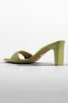 Signature Sole_Green Olive Glint Textured Pointed-toe Heels _at_Aza_Fashions