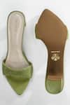 Shop_Signature Sole_Green Olive Glint Textured Pointed-toe Heels _at_Aza_Fashions