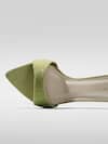Shop_Signature Sole_Green Olive Glint Textured Pointed-toe Heels 