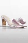 Buy_Signature Sole_Blush Loop Pink Crystal Bow Heels _at_Aza_Fashions
