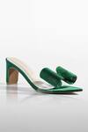 Buy_Signature Sole_Emerald Green Crystal Bow Heels _at_Aza_Fashions