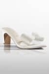 Buy_Signature Sole_White Crystal Bow Heels _at_Aza_Fashions