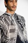 SHASHA GABA_Blue Designer Black Ombre Short Kurta _at_Aza_Fashions