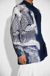 Shop_SHASHA GABA_Swirl Print Obsidian Blue Short Kurta _Online_at_Aza_Fashions