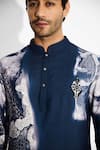 Buy_SHASHA GABA_Swirl Print Obsidian Blue Short Kurta 