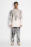 Buy_SHASHA GABA_Lush Morph Print Ivory Short Kurta _Online_at_Aza_Fashions