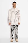 SHASHA GABA_Dots Print Ivory Short Kurta _Online_at_Aza_Fashions