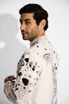 SHASHA GABA_Dots Print Ivory Short Kurta _at_Aza_Fashions