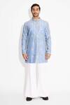 Buy_Shasha Gaba_Blue Polyester Embroidery Frost Designer Kurta _at_Aza_Fashions