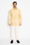 Buy_SHASHA GABA_Sundrop Yellow Drop Shoulder Kurta _at_Aza_Fashions