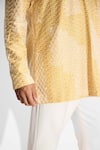 SHASHA GABA_Sundrop Yellow Drop Shoulder Kurta _at_Aza_Fashions