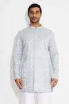 Buy_SHASHA GABA_Gray Orbs And Waves Dove Grey Kurta _at_Aza_Fashions