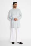 Shop_SHASHA GABA_Gray Orbs And Waves Dove Grey Kurta _Online_at_Aza_Fashions