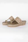 Buy_Fuchsia_Gold Designer Sunset Kolhapuris Wedges _Online_at_Aza_Fashions