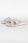 Buy_Fuchsia_Pearl Embellished White Flats _Online_at_Aza_Fashions