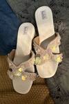 Buy_Fuchsia_Pearl Embellished White Flats _at_Aza_Fashions