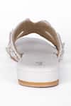Shop_Fuchsia_Pearl Embellished White Flats _Online_at_Aza_Fashions