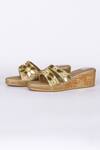 Fuchsia_Gold Designer Sun Shine Wedges _Online_at_Aza_Fashions
