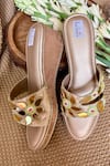 Buy_Fuchsia_Gold Designer Sun Shine Wedges _at_Aza_Fashions