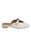 Devano_White Bianca Studded Mules _Online_at_Aza_Fashions