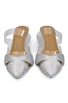 Buy_Devano_Silver Rhinestones Ella Glass Mules _Online_at_Aza_Fashions