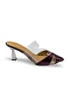 Buy_Devano_Maroon Ella Glass Mules _Online_at_Aza_Fashions