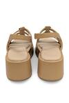 Devano_Beige Studs Suzy Puffy Wedges _at_Aza_Fashions