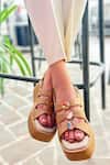 Buy_Devano_Beige Studs Suzy Puffy Wedges _at_Aza_Fashions