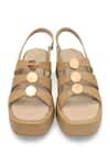 Buy_Devano_Beige Studs Suzy Puffy Wedges 