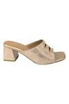 Devano_Gold Emma Mules In Champagne _Online_at_Aza_Fashions
