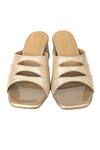 Shop_Devano_Gold Emma Mules In Champagne _at_Aza_Fashions