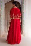 Shop_Geroo Jaipur_Red Chiffon Lehenga Set _at_Aza_Fashions