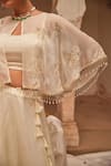 Geroo Jaipur_Off White Chiffon Lehenga Set _Online_at_Aza_Fashions
