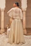 Shop_Geroo Jaipur_Off White Chiffon Lehenga Set _at_Aza_Fashions