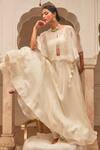 Shop_Geroo Jaipur_Off White Chiffon Lehenga Set _Online_at_Aza_Fashions