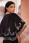 Shop_Geroo Jaipur_Black Chiffon Lehenga Set _at_Aza_Fashions