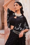 Geroo Jaipur_Black Chiffon Lehenga Set _Online_at_Aza_Fashions