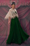 Buy_Geroo Jaipur_Green Chiffon Lehenga Set _Online_at_Aza_Fashions