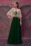 Shop_Geroo Jaipur_Green Chiffon Lehenga Set _at_Aza_Fashions