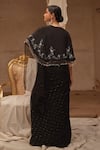 Shop_Geroo Jaipur_Black Mukaish Embroidered Saree Set _at_Aza_Fashions
