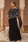Buy_Geroo Jaipur_Black Mukaish Embroidered Saree Set _Online_at_Aza_Fashions